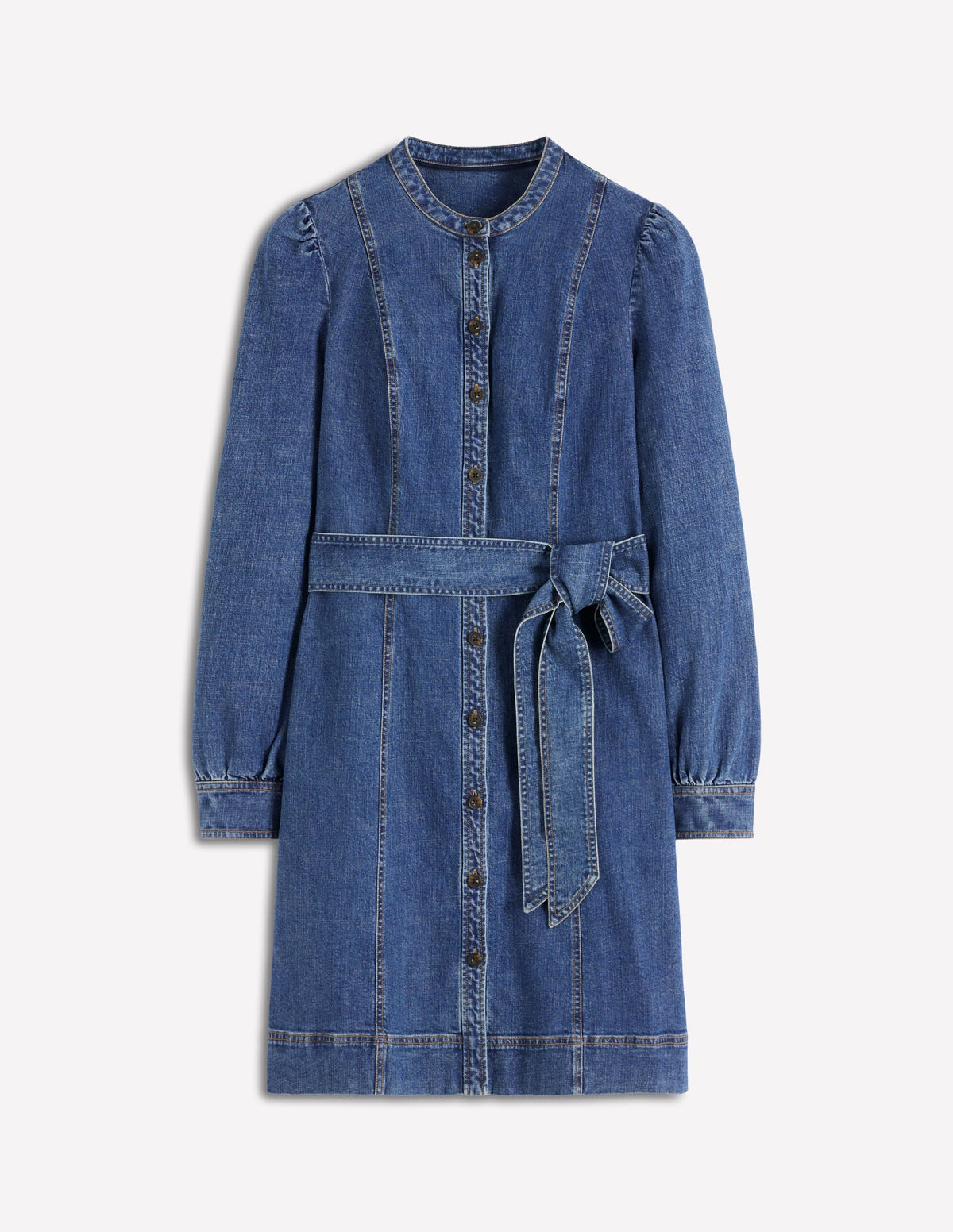 Bre Denim Short Dress-Mid Vintage Denim