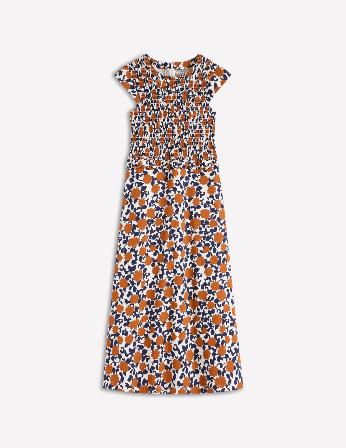 Carolina Smocked Midi Dress-Cognanc, Floweret Vine
