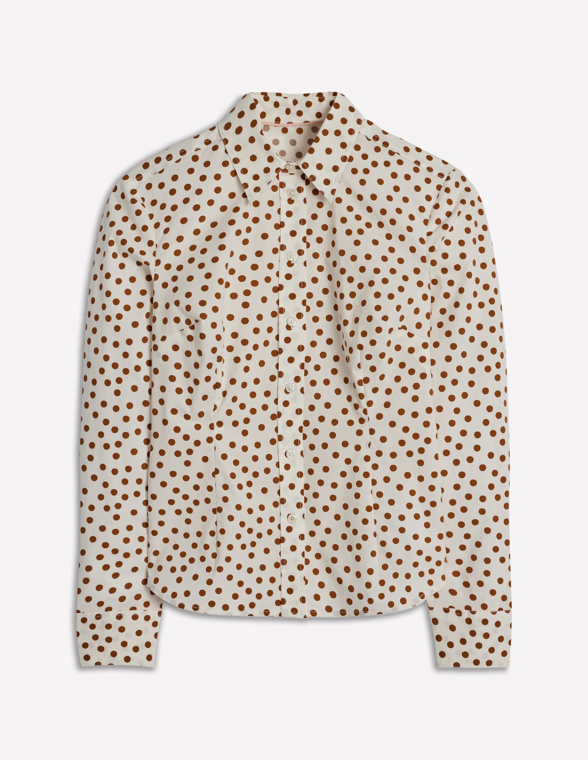 Saskia Stretch Cotton Shirt-Cognac, Painted Dot