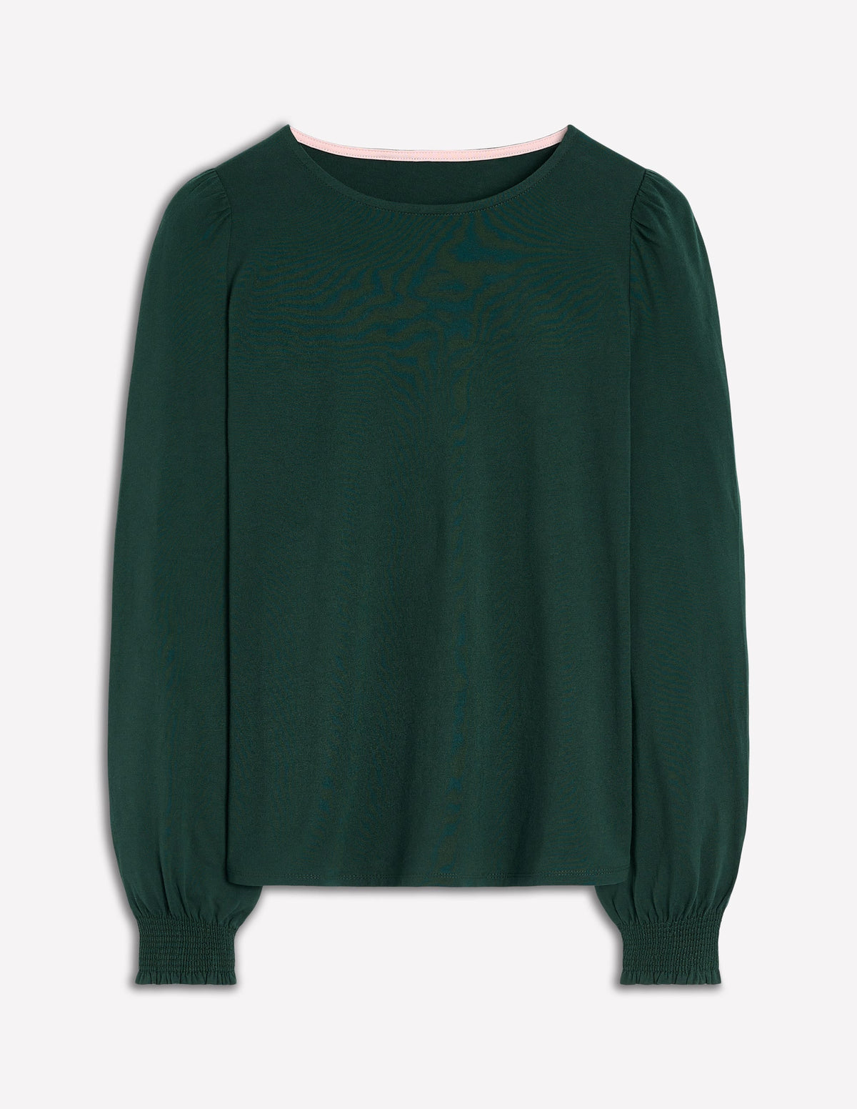 Smocked Cuff Supersoft Top-Green Pine