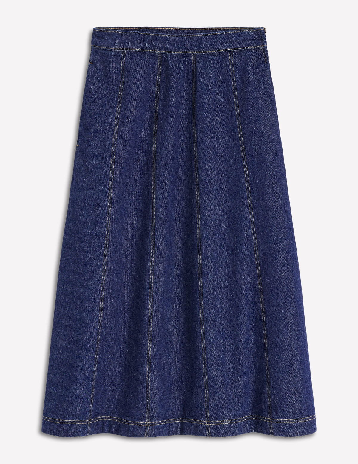 Joy Panelled Denim Skirt-indigo
