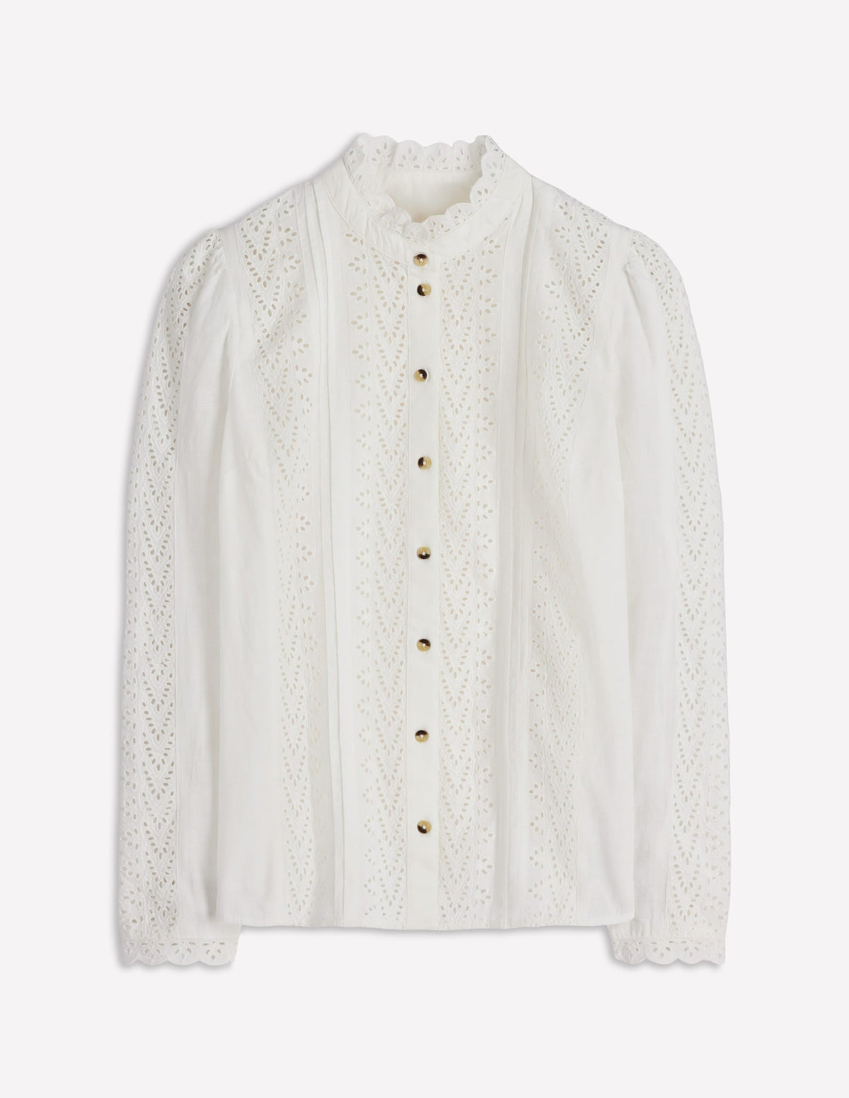 Savannah Broderie Top-Ivory