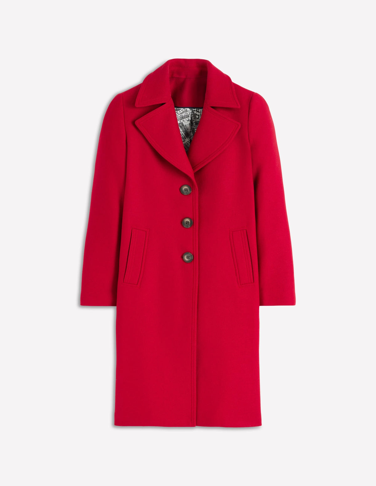 Newport Wool Coat-Cranberry Red