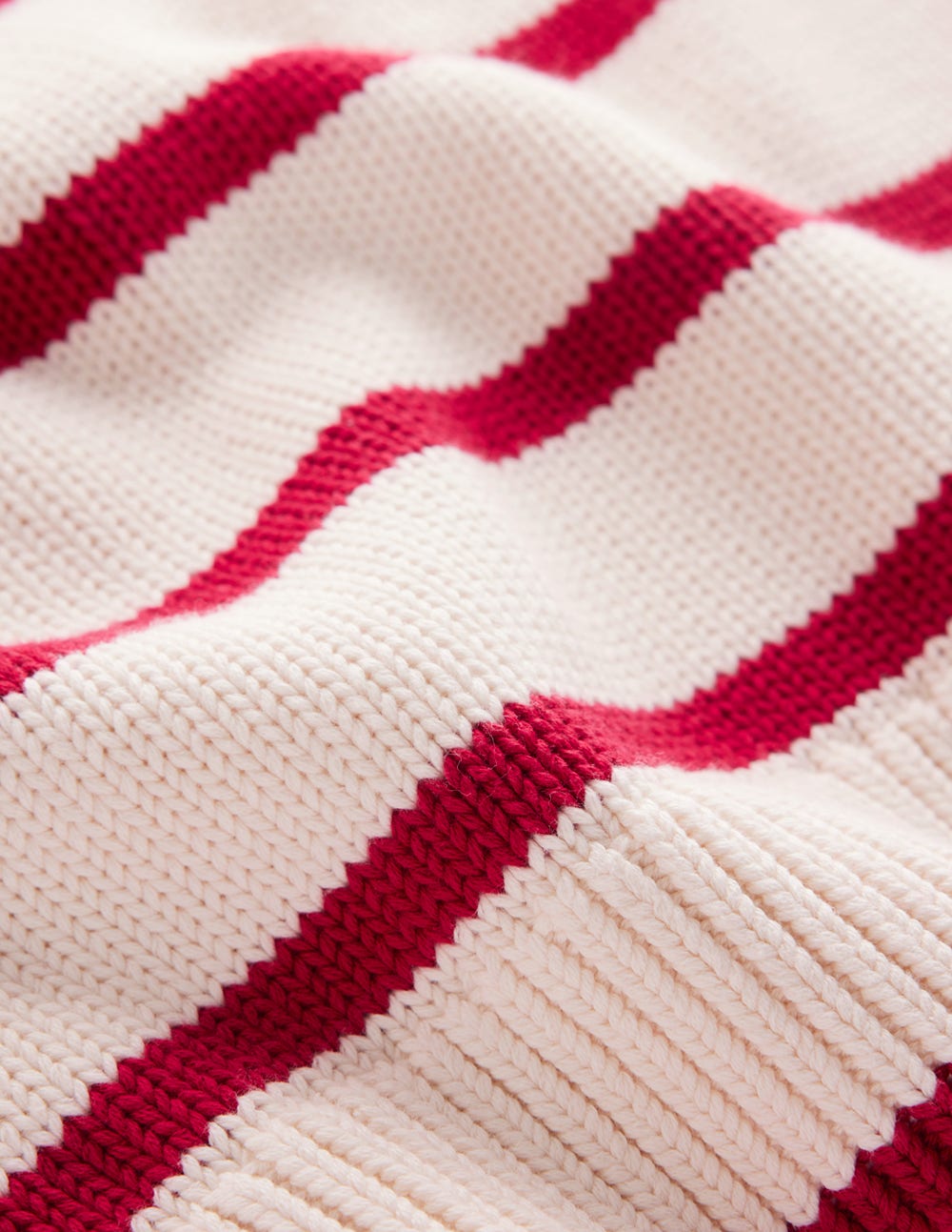 Lucy Oversized Cotton Jumper-Ivory, Red Stripe