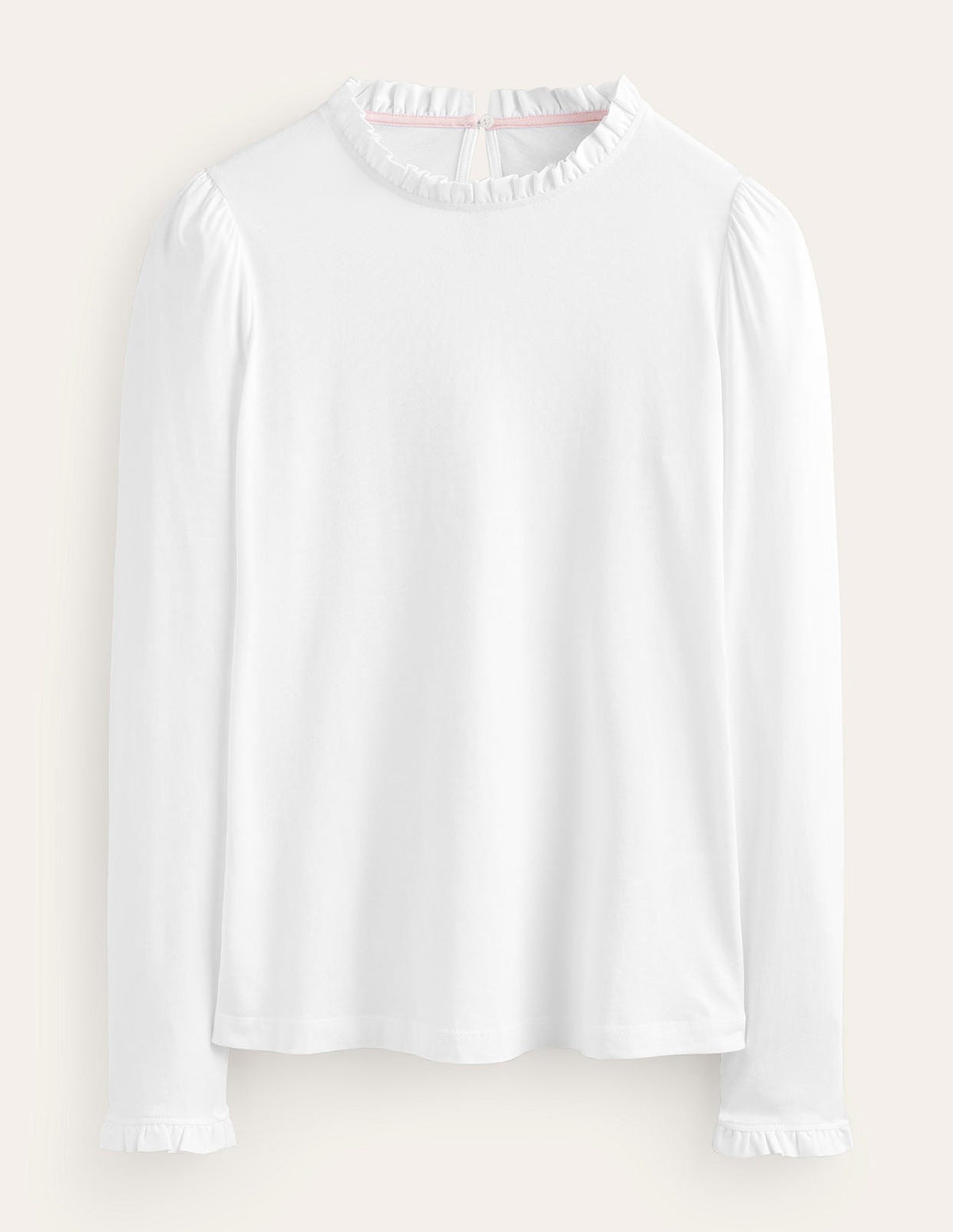 Supersoft Frill Detail Top-White