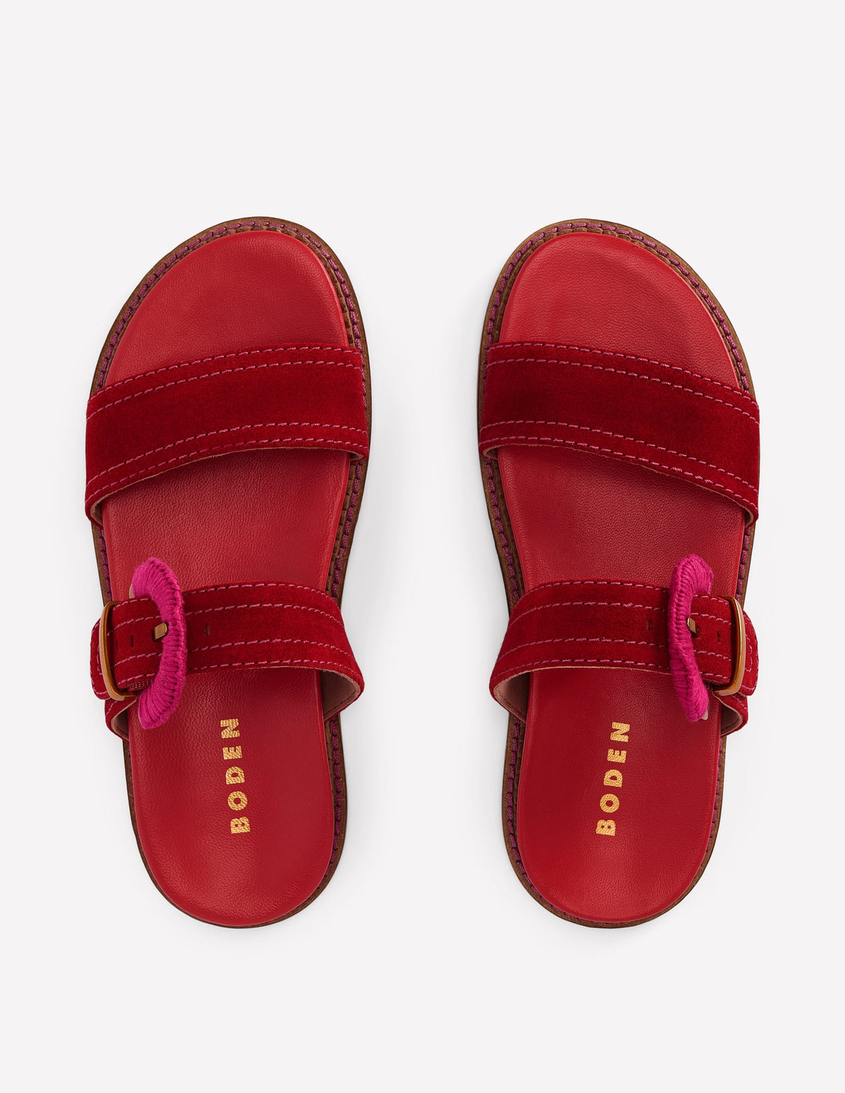 Caryl Double Strap Sandals-Post Box Red