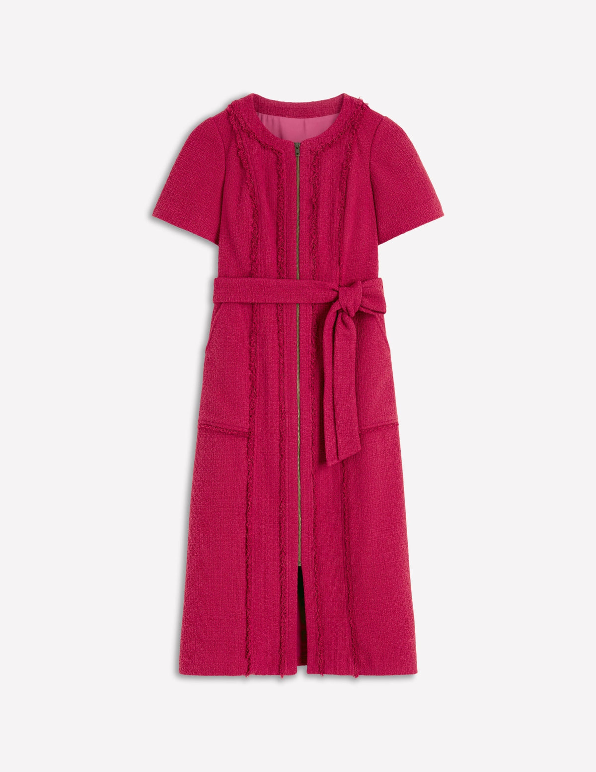 Ruth Zip Texture Dress-Berry