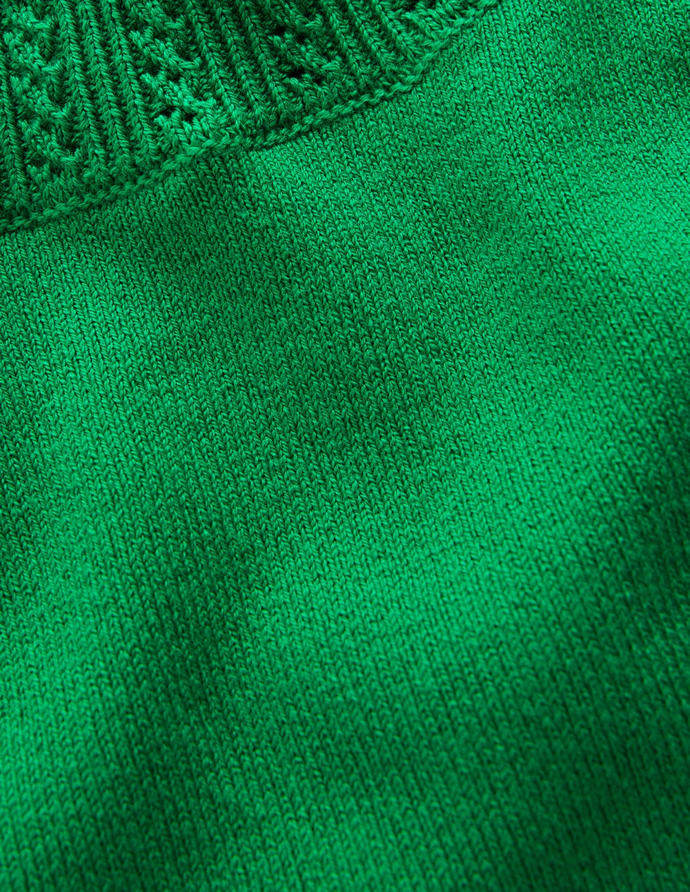 Emilia Cotton Crew Sweater-Rich Emerald