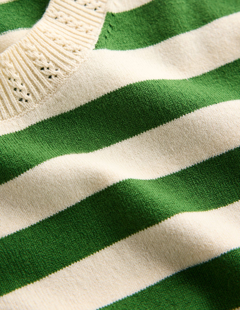 Emilia Cotton Crew T-shirt-Promenade Green/ Ivory Stripe