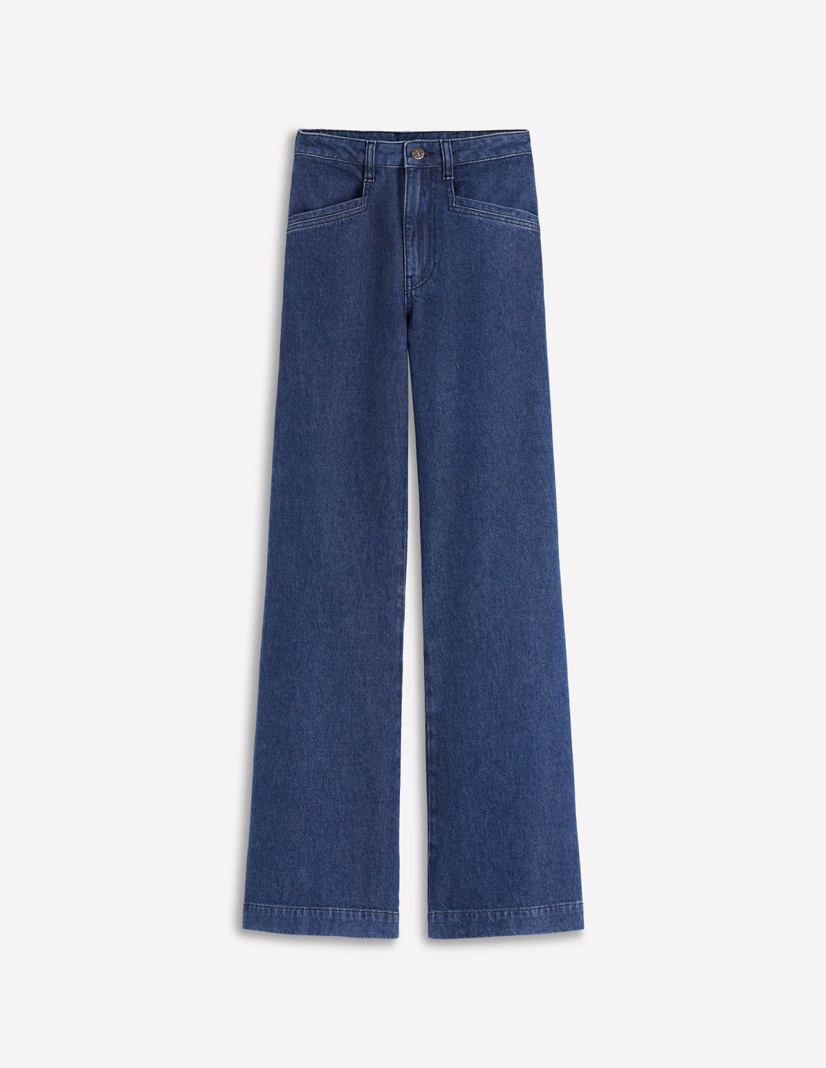 Pocket Detail Wide Leg Jeans-Mid Vintage