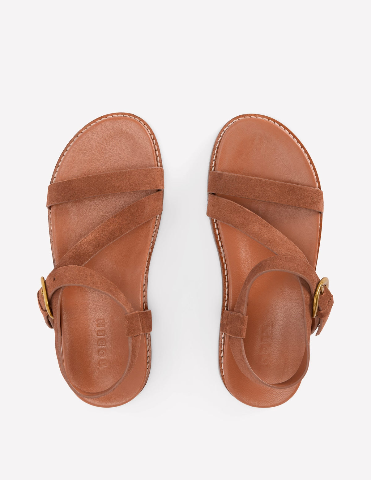 Chunky Asymmetric Sandal-Tan Suede