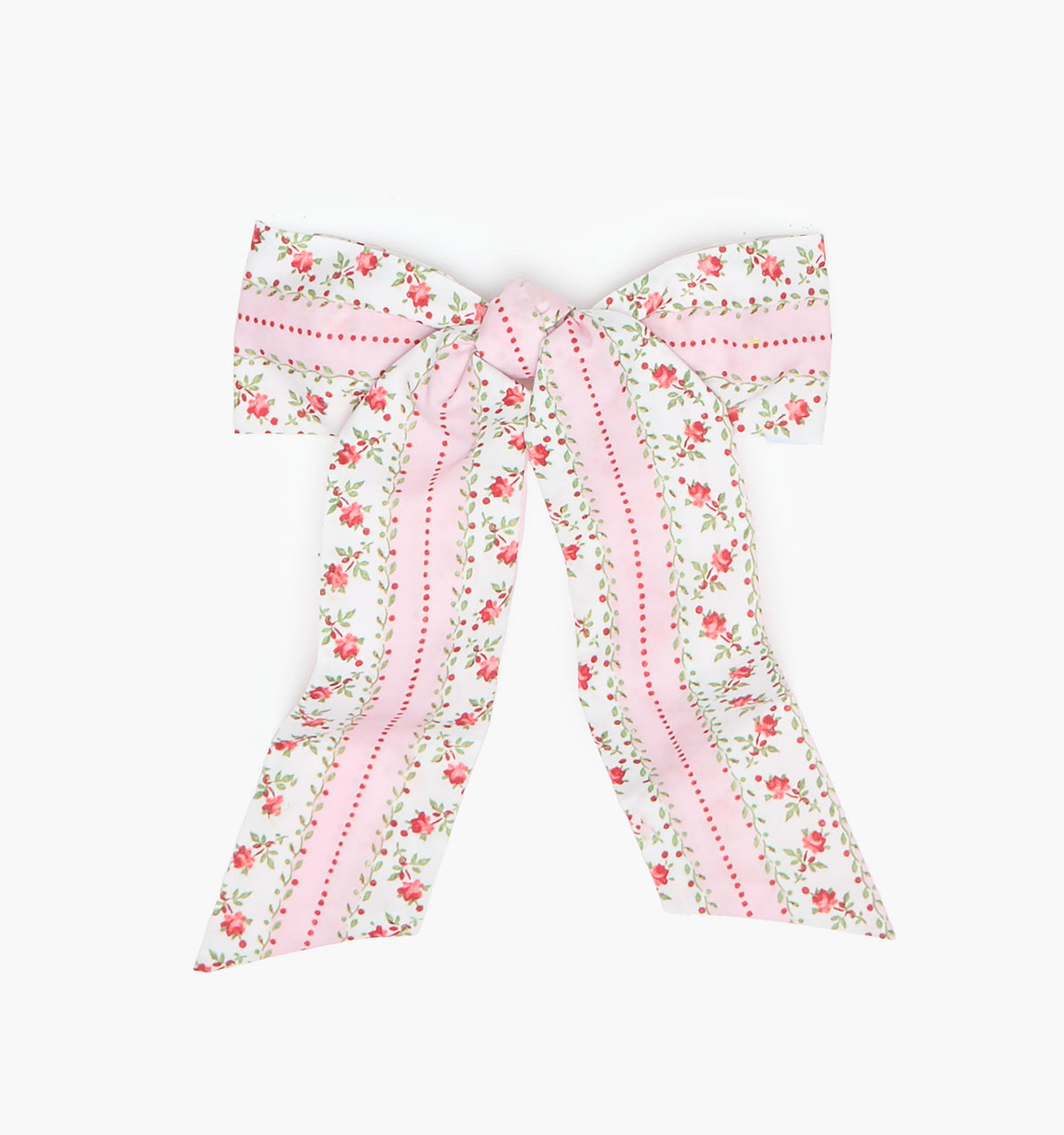 The Belle Bow - Pink Floral Dot Stripe