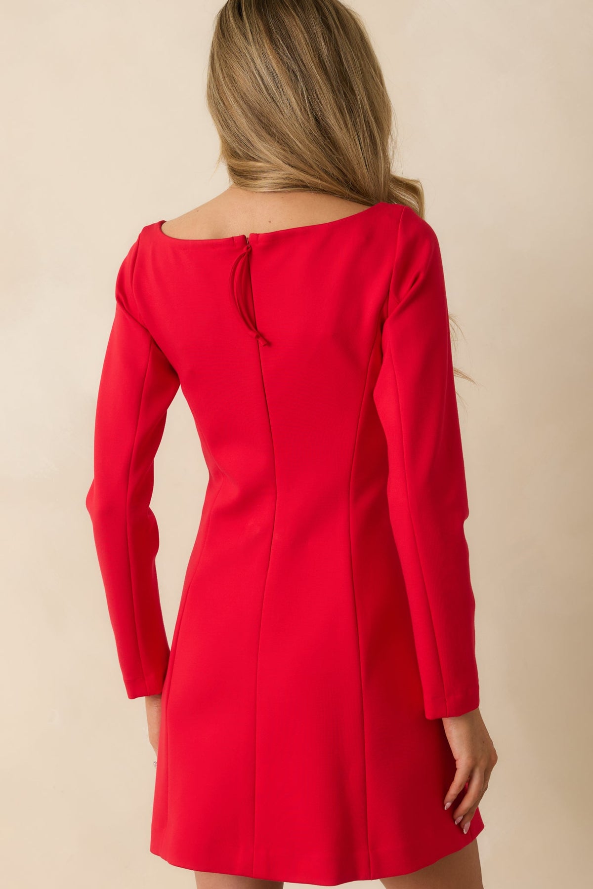 SPANX® Red Ponte Long Sleeve Mini Dress