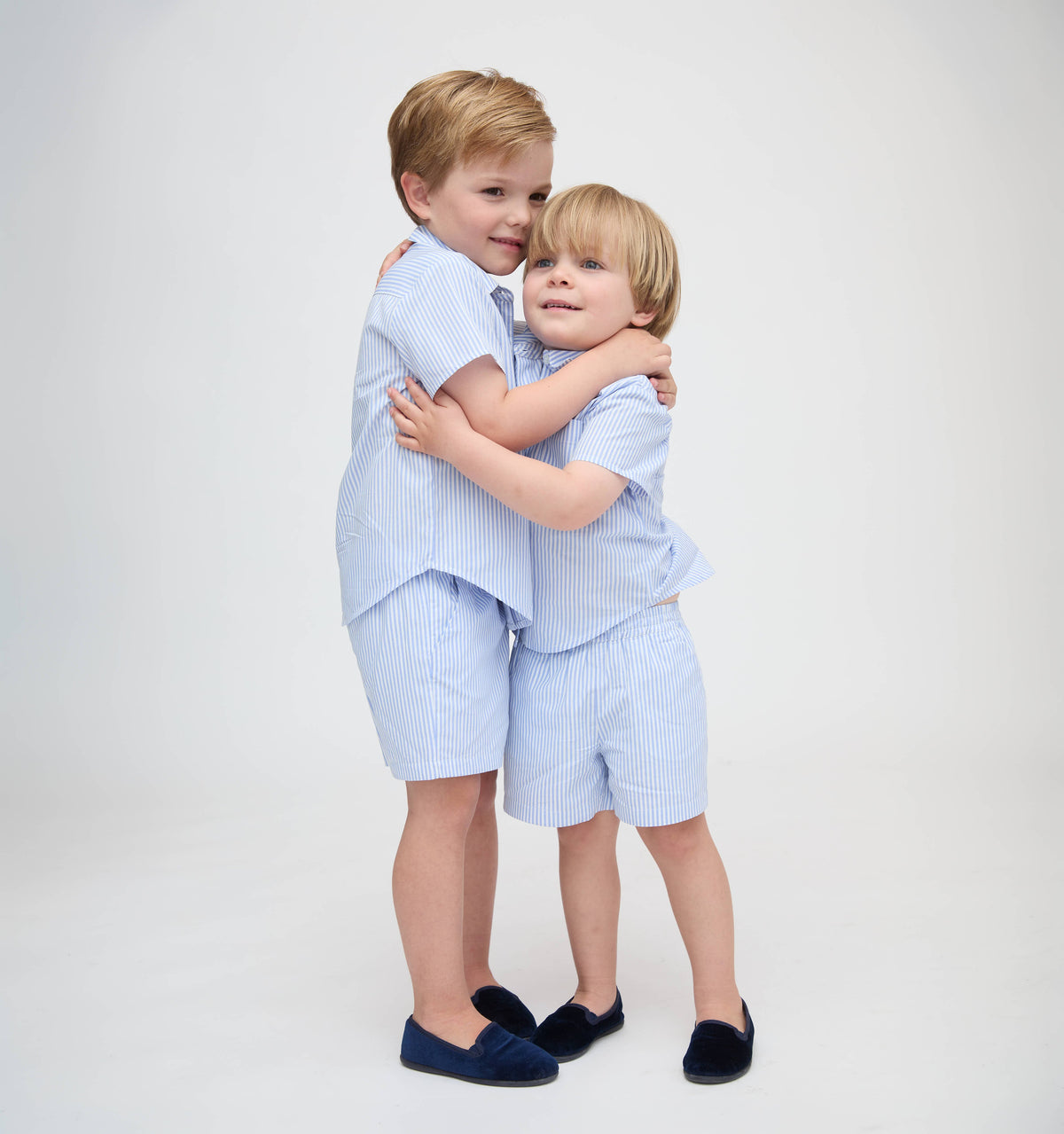 The Baby Leo Shorts - Blue/White Stripe