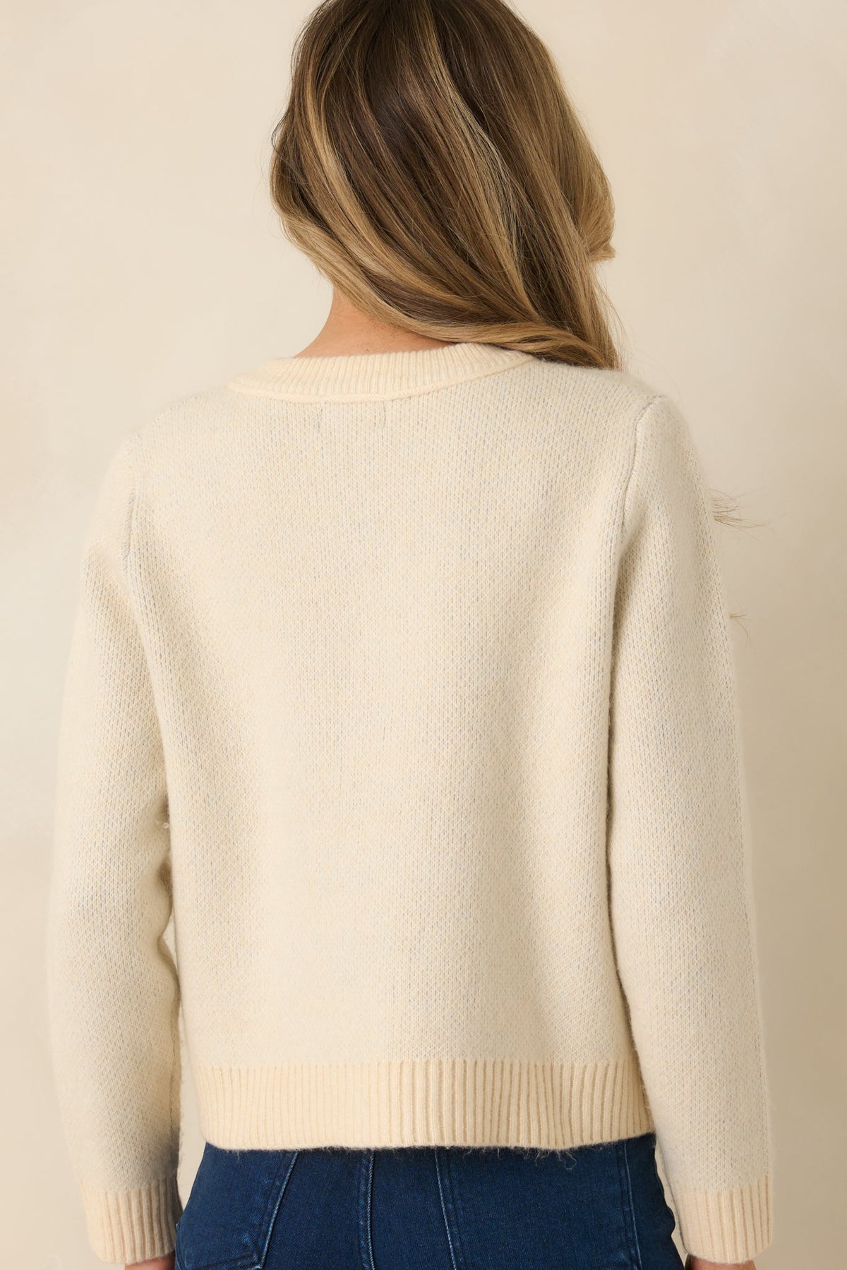 Goes Without Saying Natural Multi Knit Argyle Button Up Cardigan Sweater