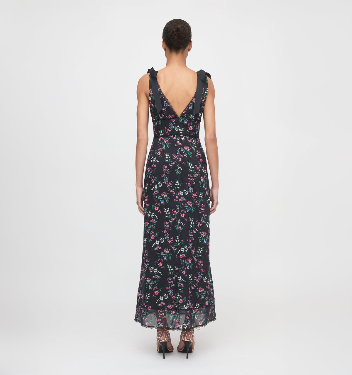 The Cassie Dress - Navy Scallop Bow Chintz