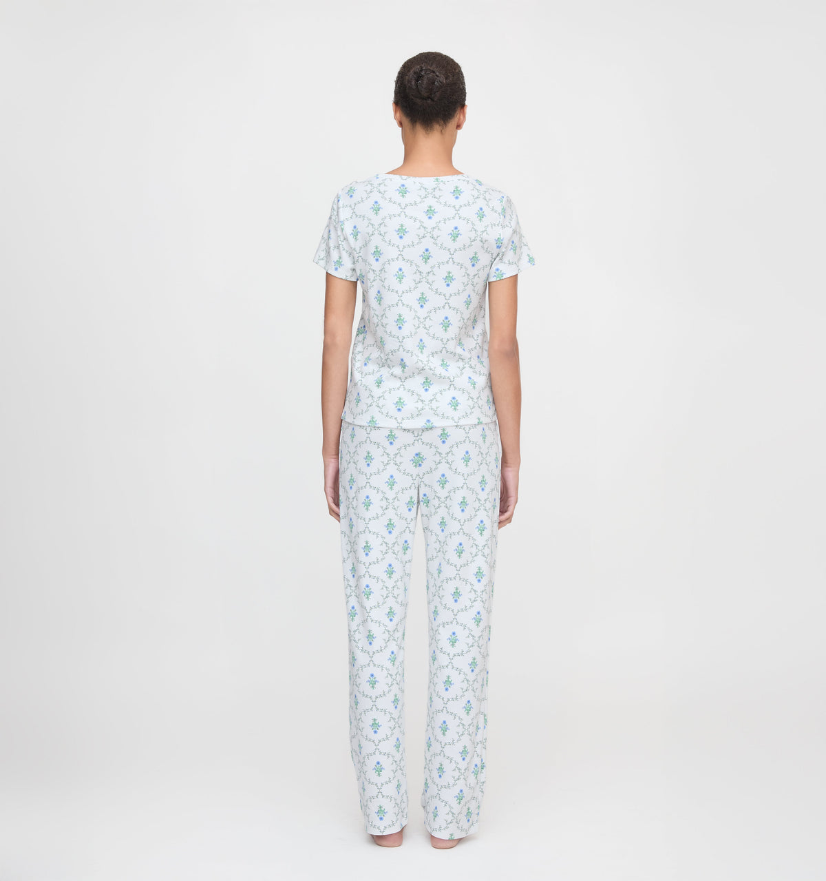 The Kelly Pajama Set - Green Trellis