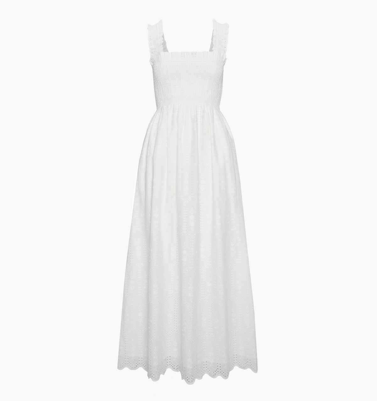 The Ashlyn Nap Dress - White Trellis Broderie