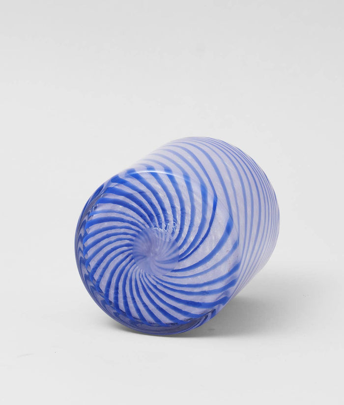Blue Medium Spiral Glass Planter