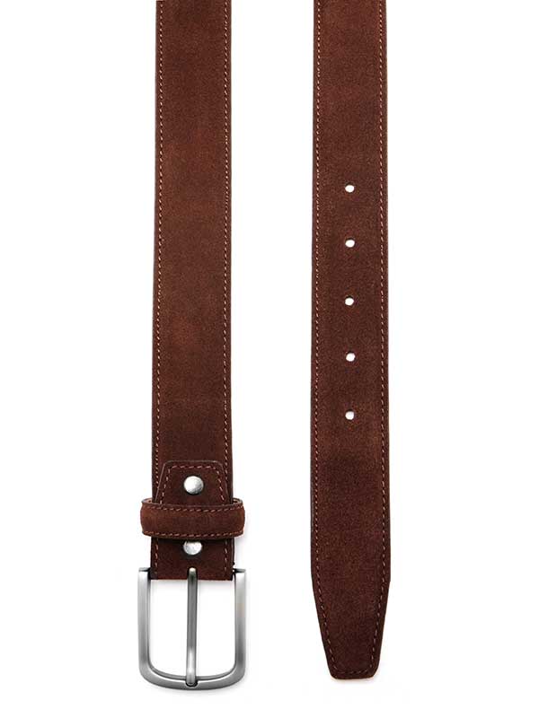Brown Suede Plain Leather Belt