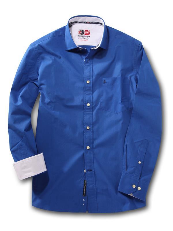 Captain Cobalt Solid Cotton Shirt