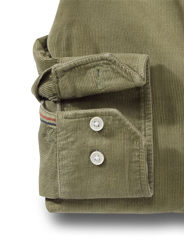 Innsbruck Olive Corduroy Full sleeve single cuff Cotton Shirt