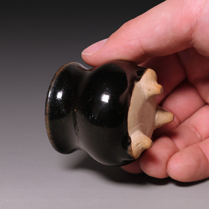 Qing Dynasty, Dark Glazed Miniature Tripod Incense Burner - c. 1800s to 1900s - Imperial China