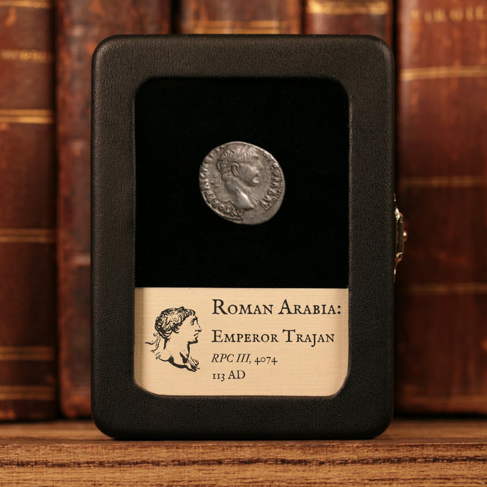 Roman Arabia, Emperor Trajan, AR Denarius, Arabia & Camel Reverse - 113 CE - Roman Provinces