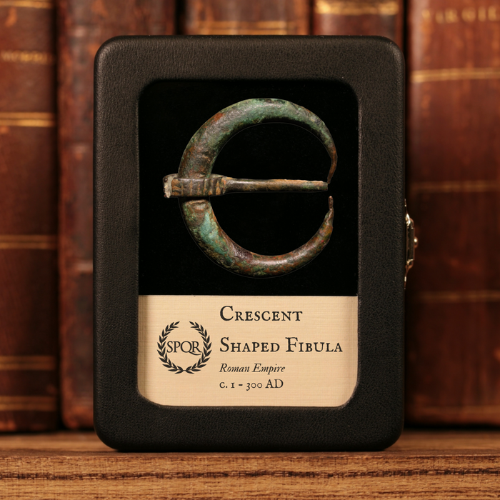 Roman Empire, Bronze Crescent Shaped Fibula - c. 1 to 300 CE - Roman Empire