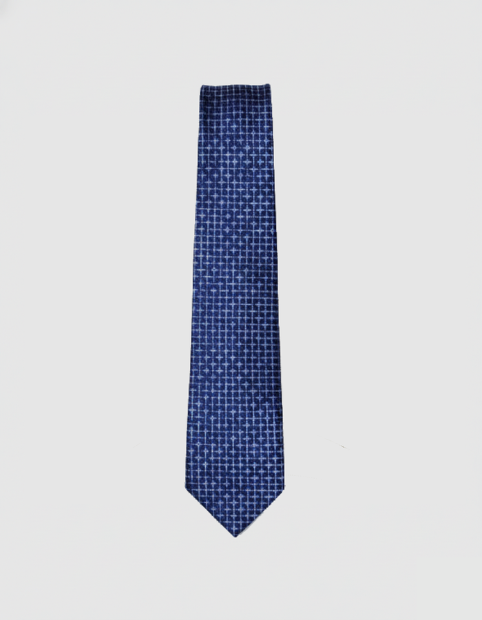 SPT984 Navy Micro Grid Necktie