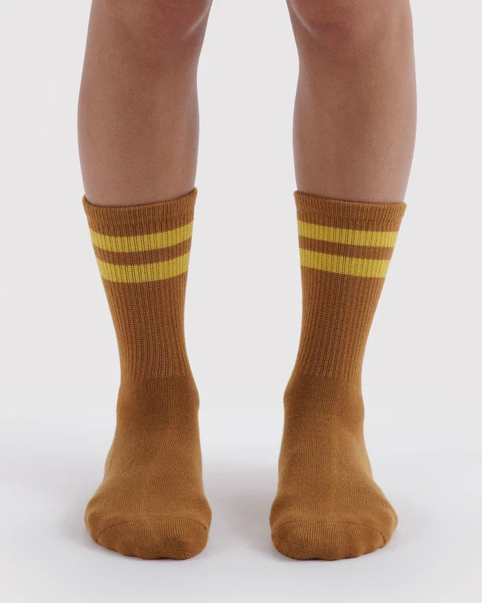 Toffee Stripe Ribbed Socks