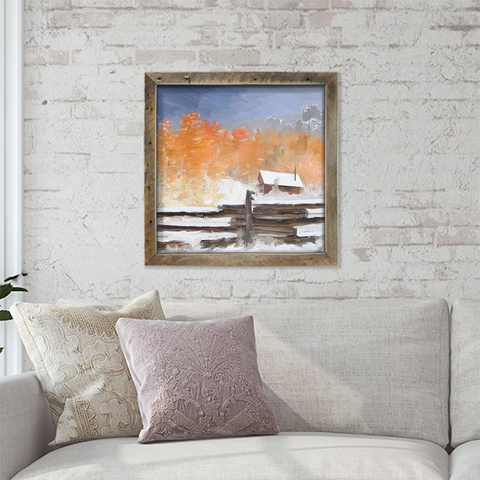 Winter Cabin in Autumn