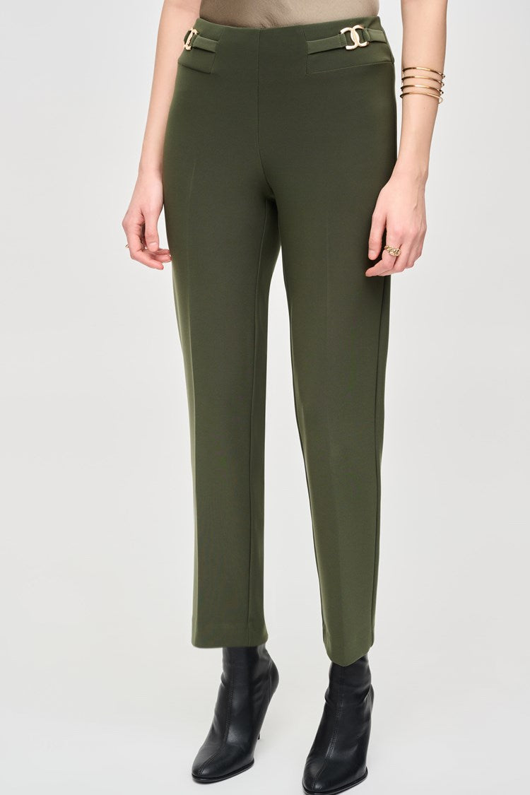 Joseph Ribkoff Bonded Silk Straight-Leg Pants