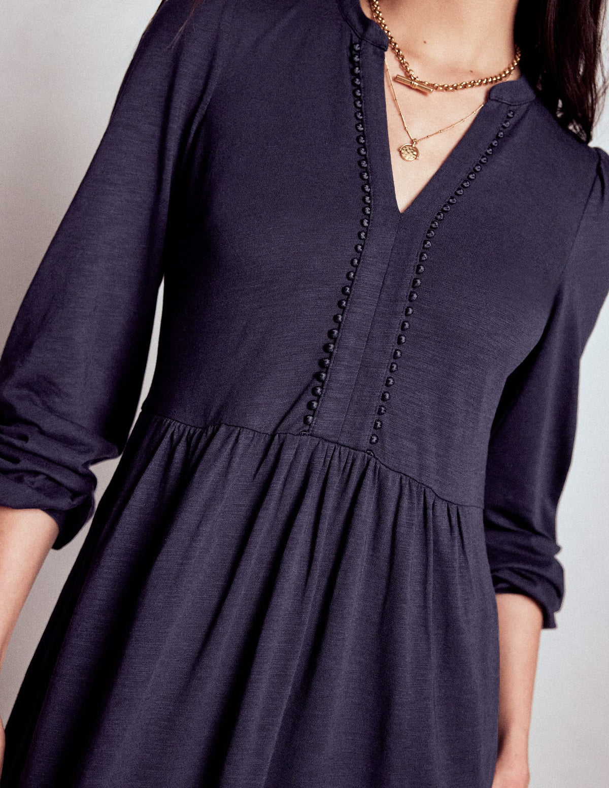 Naomi Relaxed Jersey Dress-Navy