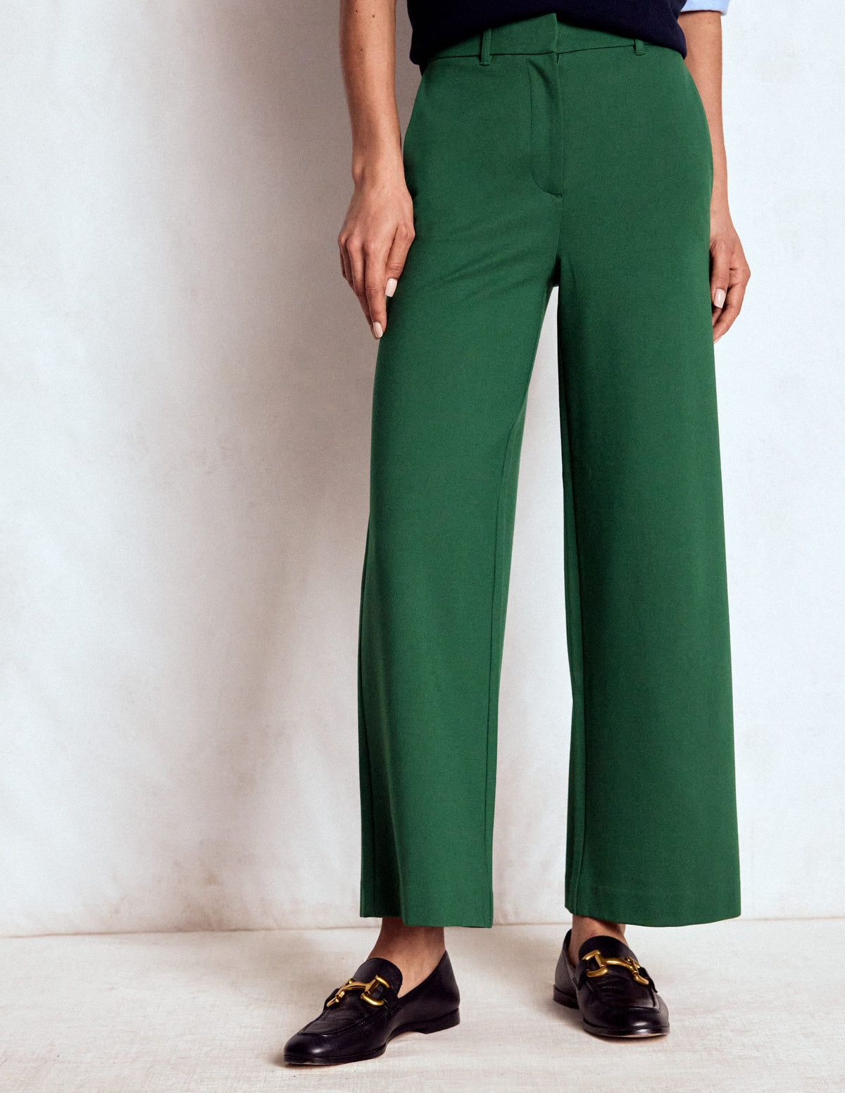 Belgravia Ponte Crop Pants-Hunter Green