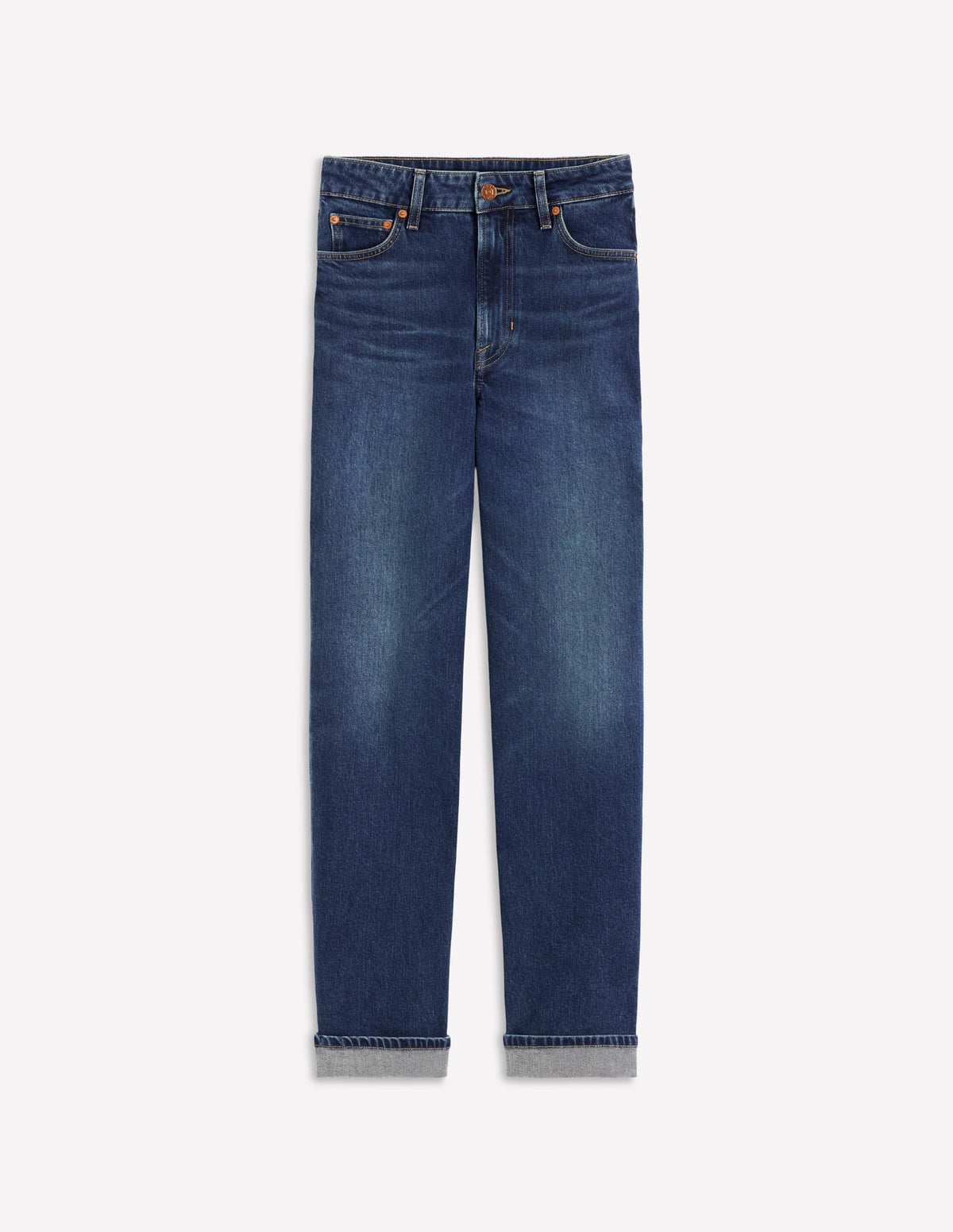 Mid Rise Straight Leg Jeans-Dark Vintage