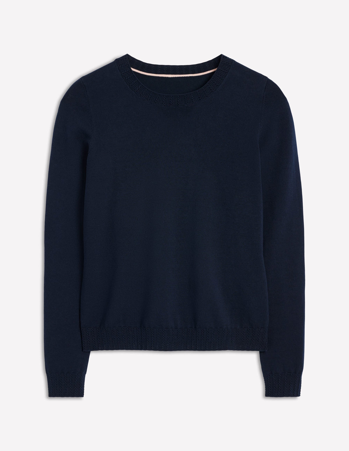 Emilia Cotton Crew Sweater-Navy