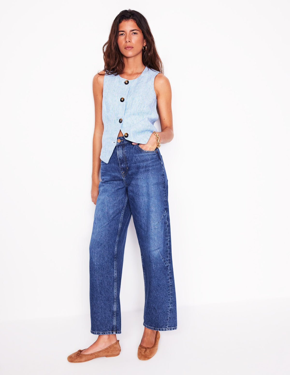 Barrel Leg Jeans-Mid Vintage