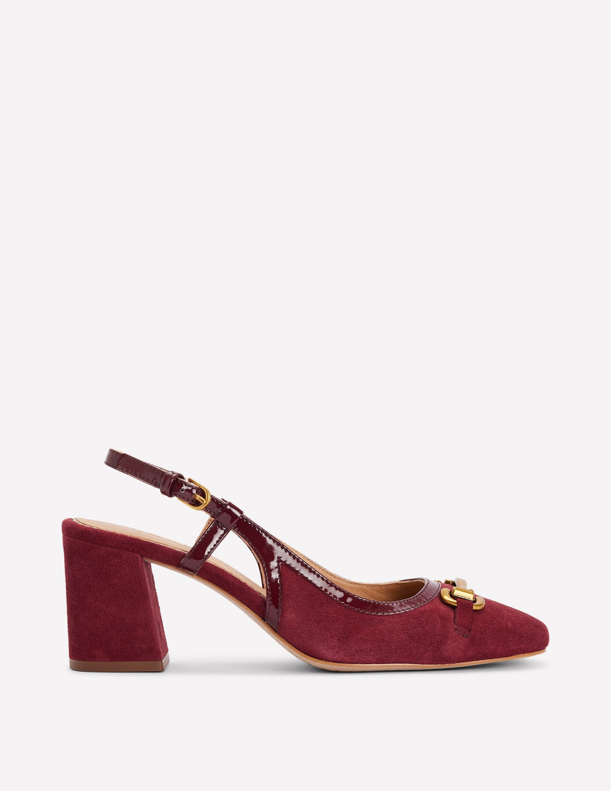 Iris Snaffle Slingback Heels-Oxblood