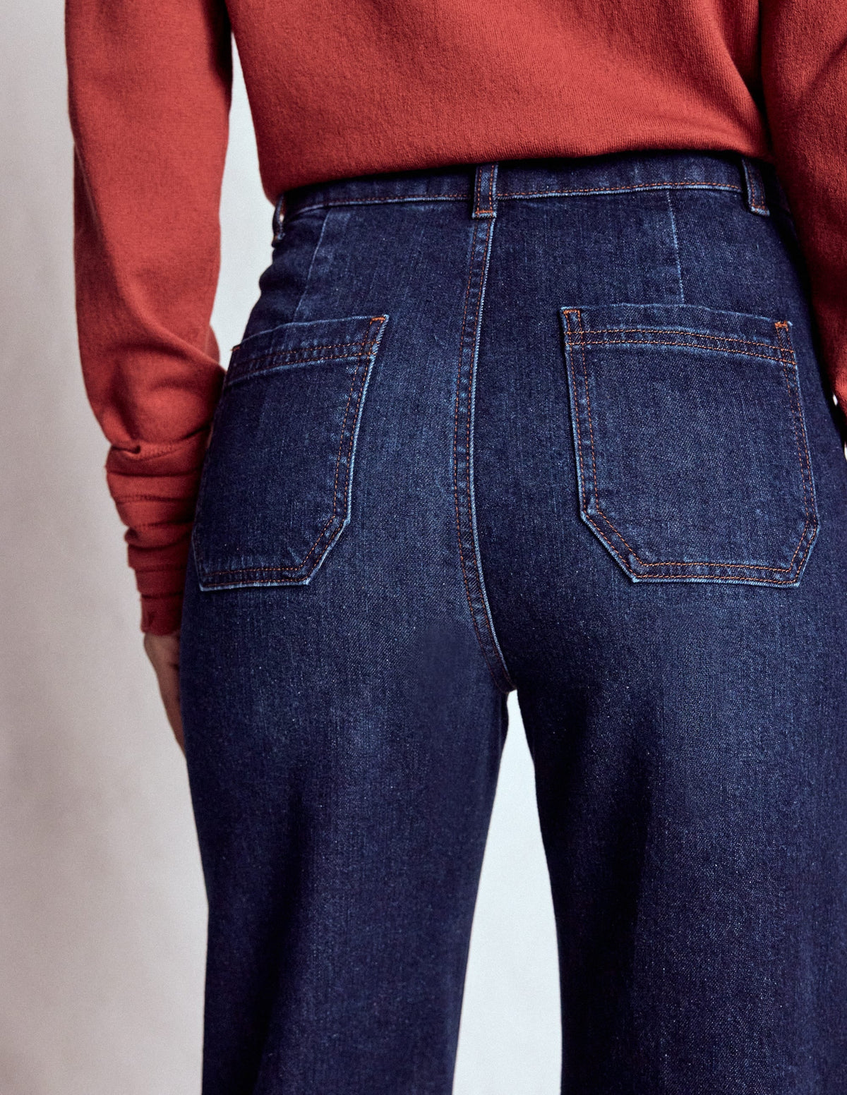 Straight Leg Pocket Jeans-Dark Vintage