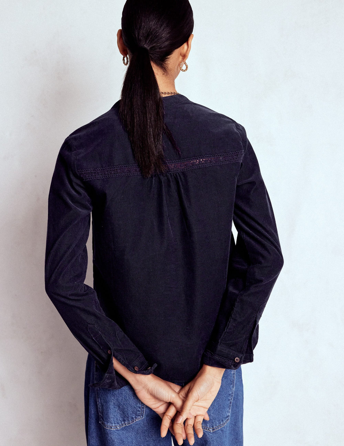 Victoria Cord Shirt-Navy
