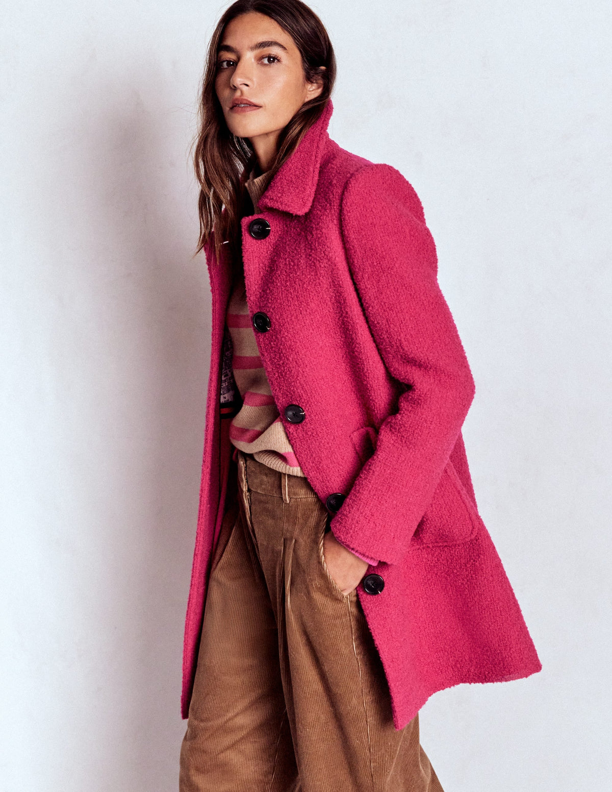 Carlisle Wool Coat-Vibrant Pink