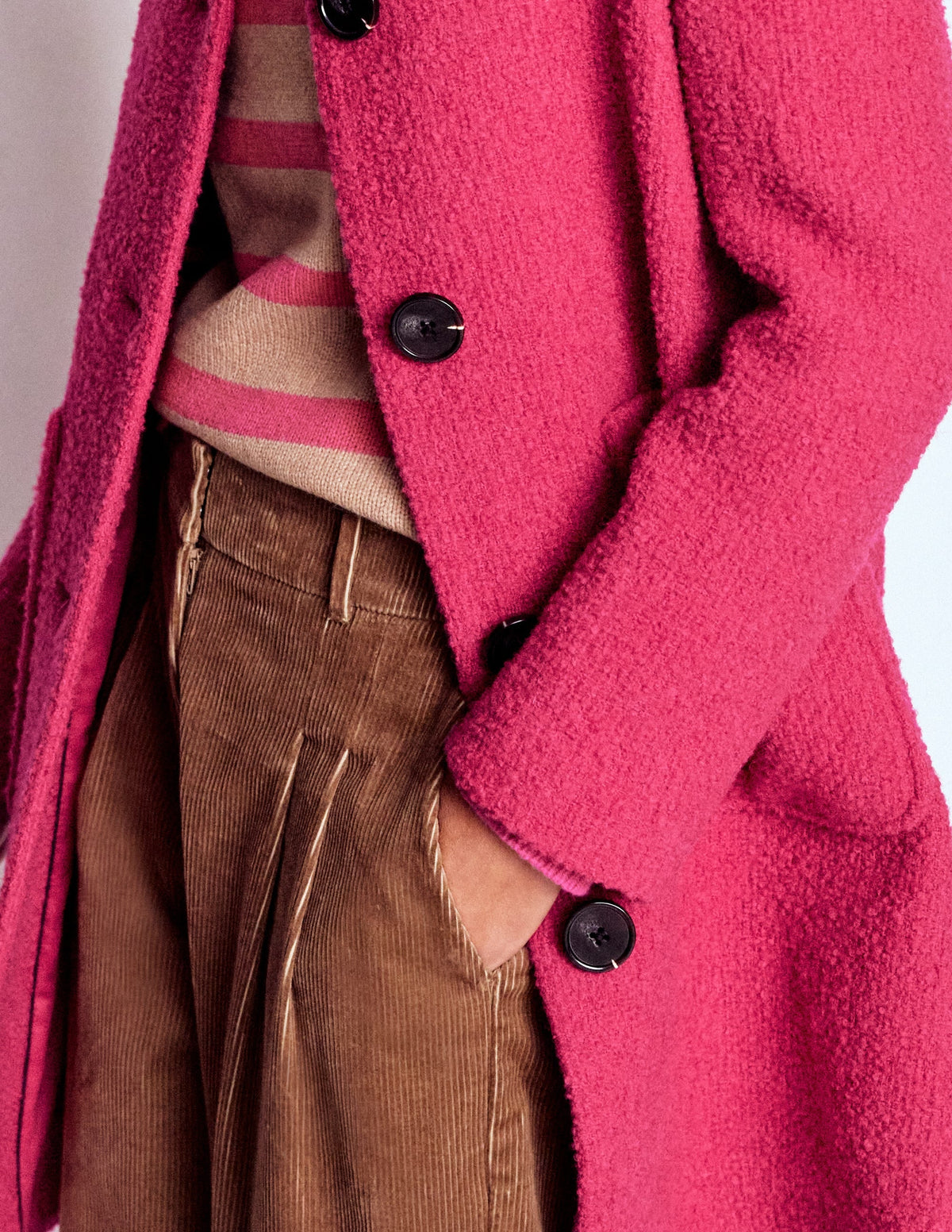 Carlisle Wool Coat-Vibrant Pink