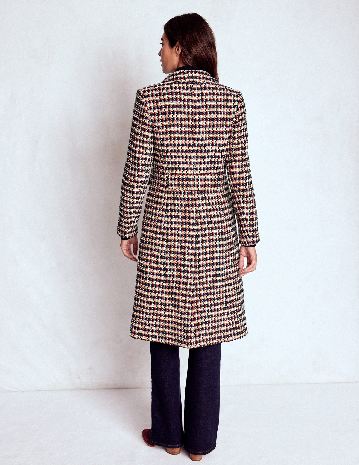 Pocket Detail Coat-Camel, Navy Red