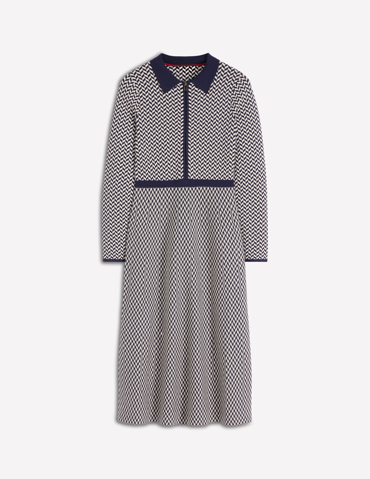 Fiona Chevron Knitted Dress-Chevron