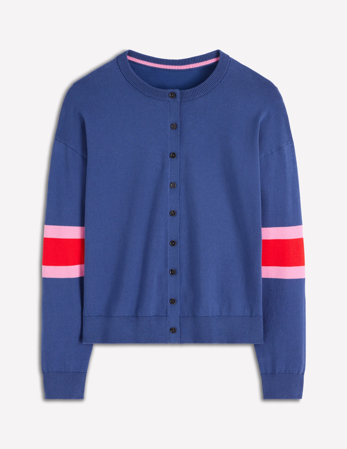 Lara Relaxed Cotton Cardigan-Denim Blue