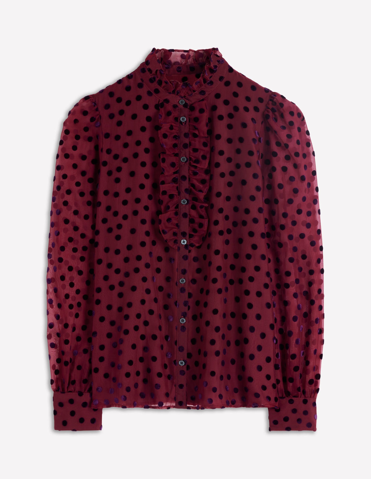 Sasha Devore Velvet Top-Deep Wisteria Spot