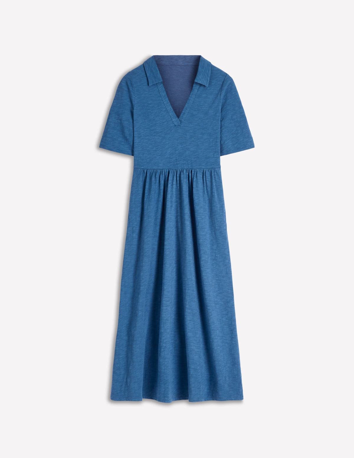 Aria Collared Jersey Dress-Tourmaline Blue
