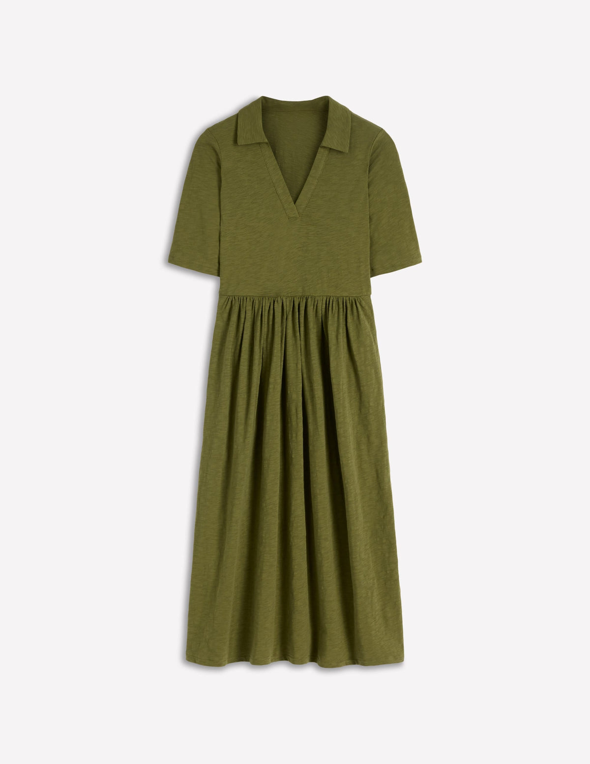 Aria Collared Jersey Dress-Promenade Green