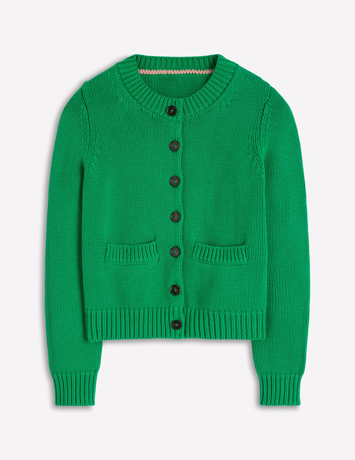 Lucy Chunky Cotton Cardigan-Rich Emerald